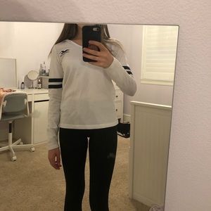 White long sleeve shirt with hood